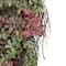 28" Unlit Glittered Boxwood, Pine Cones & Red Berry Teardrop Swag